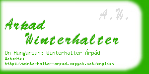 arpad winterhalter business card