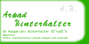 arpad winterhalter business card